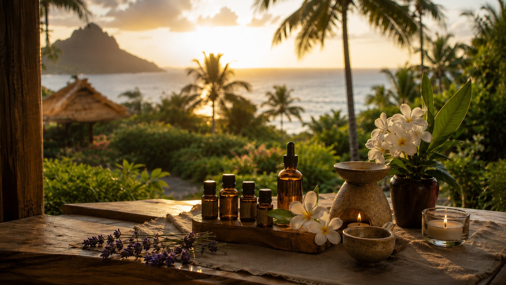Aromathérapie huiles essentielles île Maurice Samana Retreat