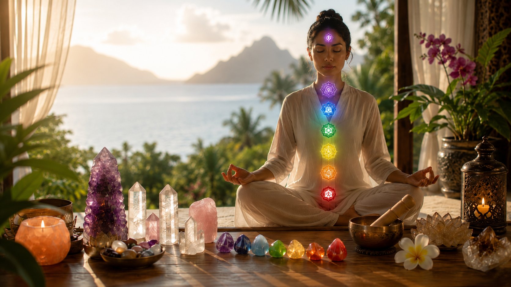 Cristallothérapie chakras pierres île Maurice Samana Retreat
