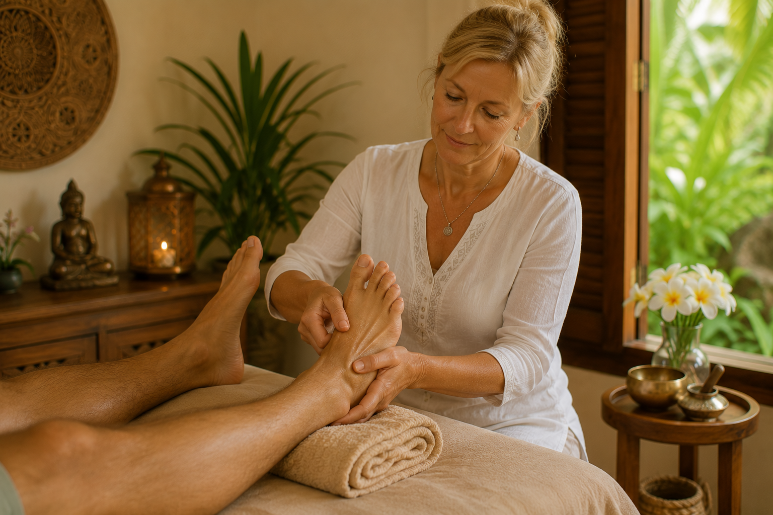 Massage réflexologie zones réflexes des pieds – Samana Retreat Maurice